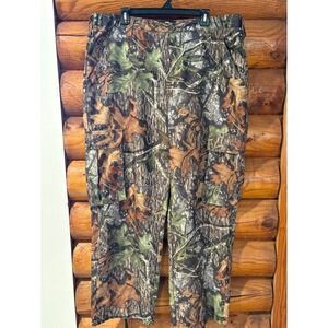 Mossy Oak Obsession Camo Cargo Hunting Pants Mens 42x31 Tree Bark Leaf Pattern